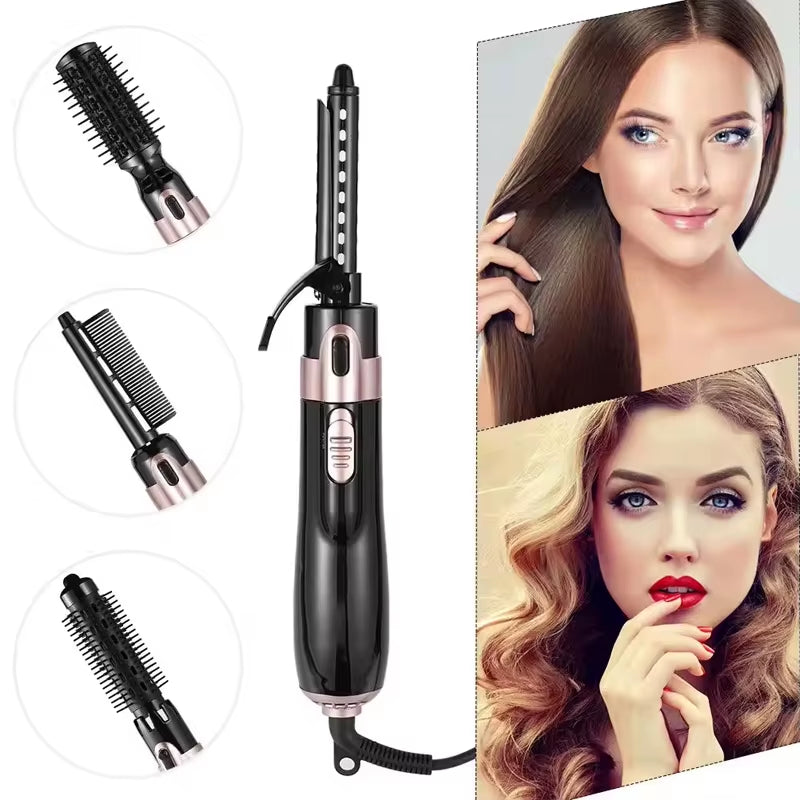4 in 1 Hair Dryer Brush Electric Hot Air Comb Multifunction Hair Curler Straightener Curler Negative Ion Hair Dryer